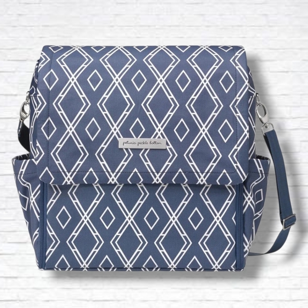 Petunia Pickle Bottom Glazed Boxy Diaper Bag Backpack In Indigo